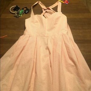 Lauren James Orange Seersucker Dress